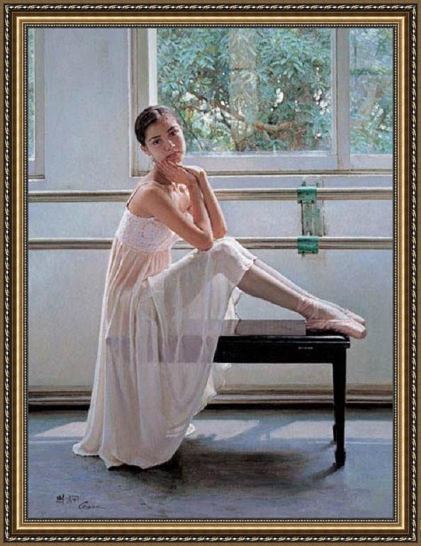 Framed Guan zeju gzj02 painting