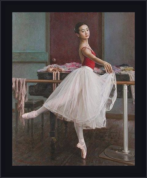 Framed Guan zeju pirouette painting