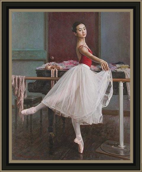 Framed Guan zeju pirouette painting