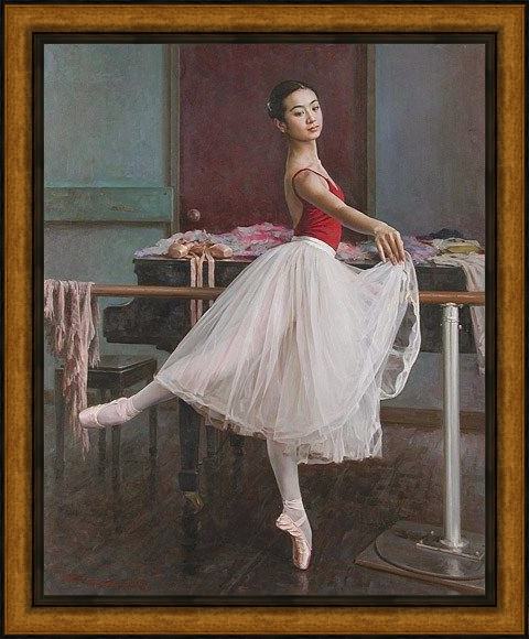 Framed Guan zeju pirouette painting