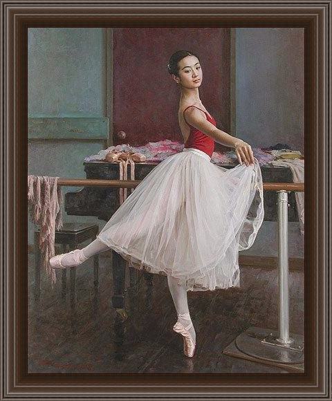 Framed Guan zeju pirouette painting