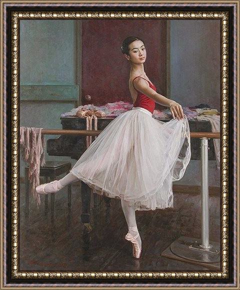 Framed Guan zeju pirouette painting