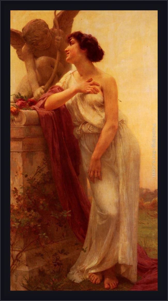 Framed Guillaume Seignac confidence painting