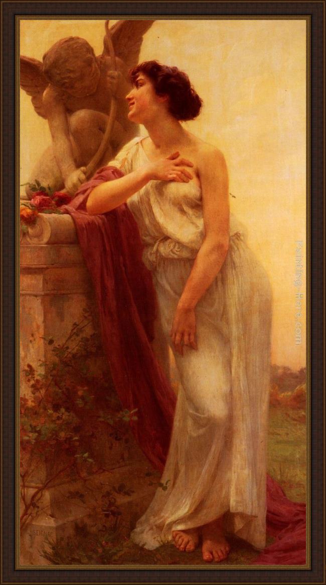Framed Guillaume Seignac confidence painting