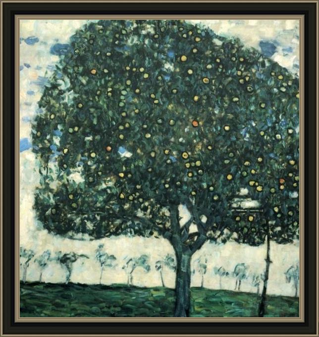 Framed Gustav Klimt apple tree ii painting