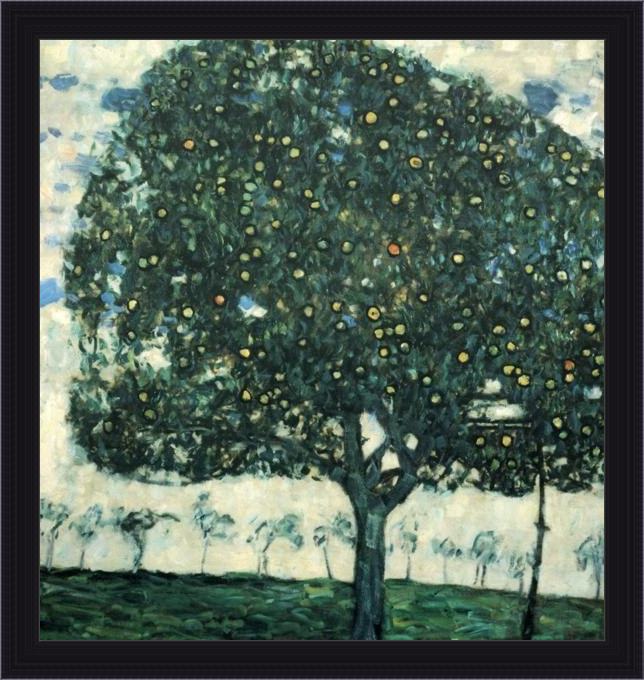 Framed Gustav Klimt apple tree ii painting