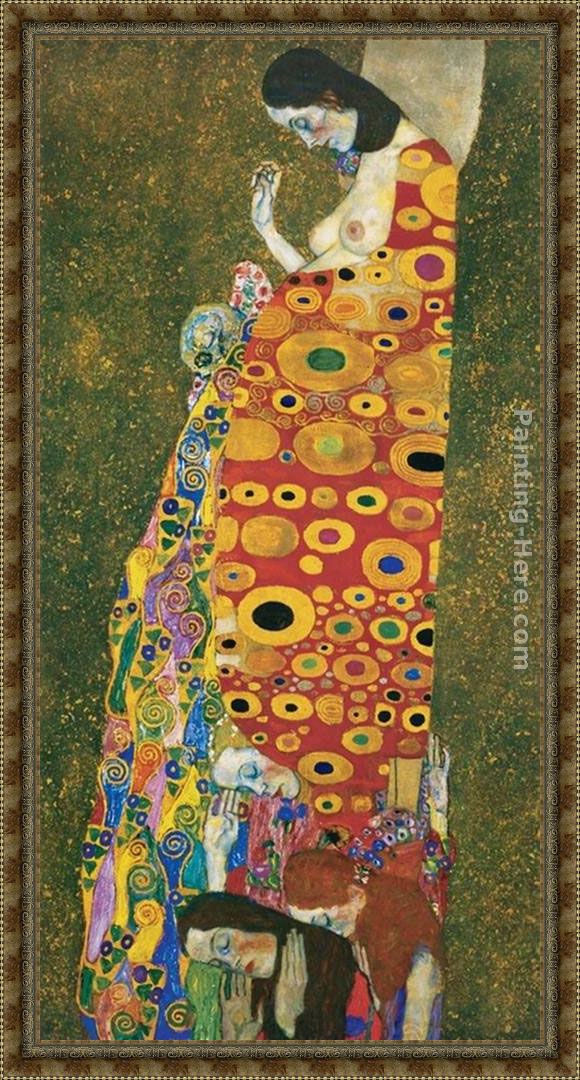 Framed Gustav Klimt die hoffnung ii painting