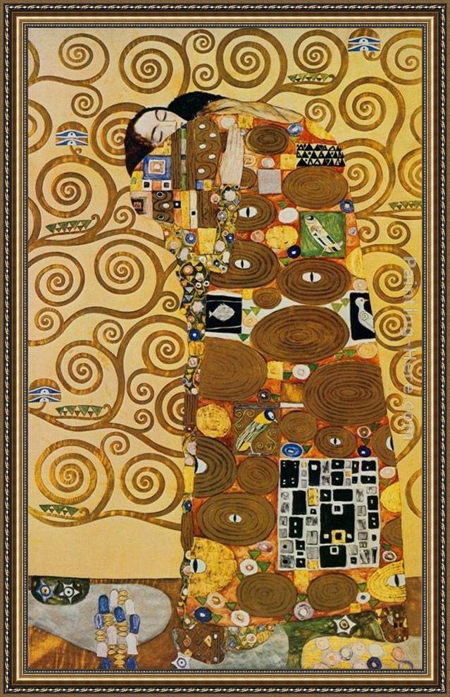 Framed Gustav Klimt fulfillment,stoclet frieze painting