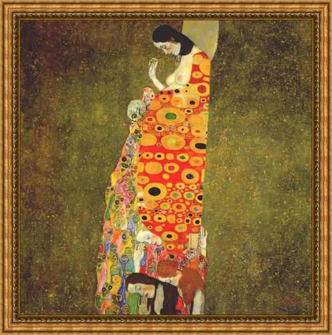 Framed Gustav Klimt hope painting
