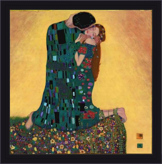 Framed Gustav Klimt kiss ii painting