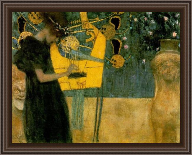Framed Gustav Klimt music i 1895 painting