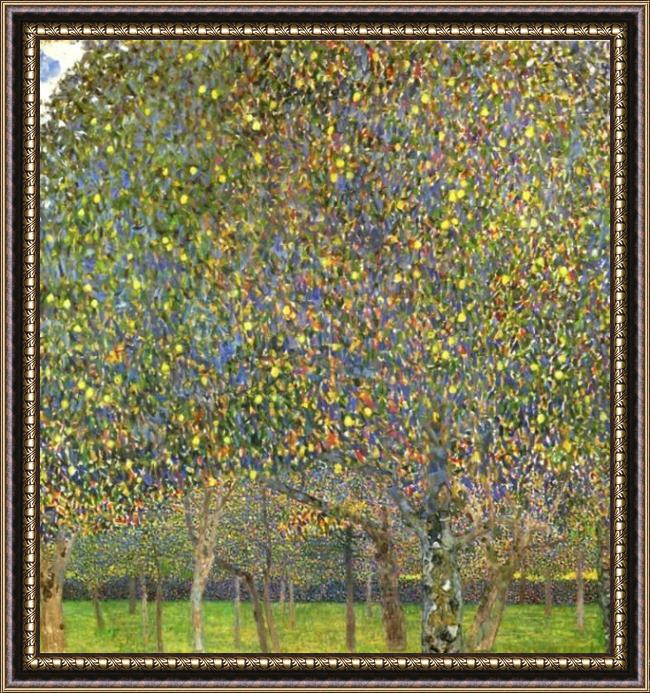 Framed Gustav Klimt pear tree painting