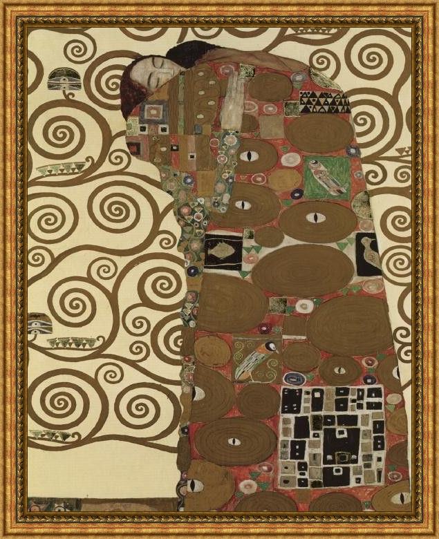 Framed Gustav Klimt the fulfillment (detail i) painting