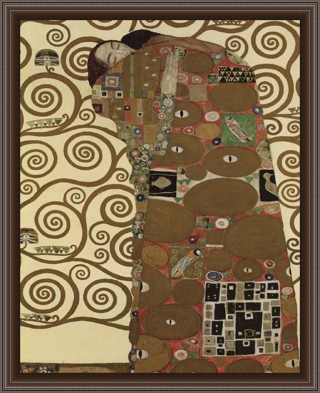 Framed Gustav Klimt the fulfillment (detail i) painting
