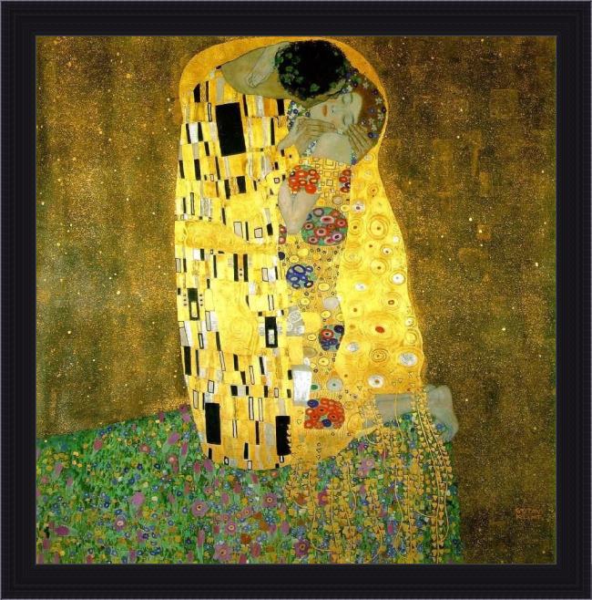 Framed Gustav Klimt the kiss painting