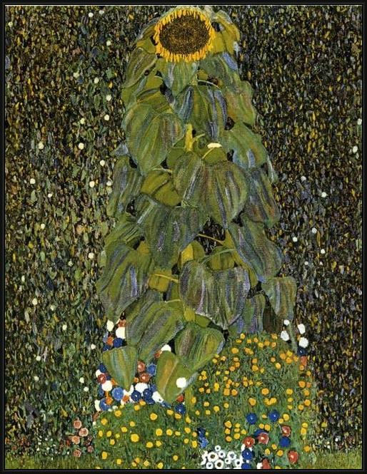 Framed Gustav Klimt the sunflower painting