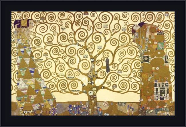 Framed Gustav Klimt the tree of life painting