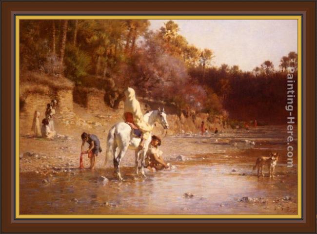 Framed Gustave Achille Guillaumet la riviere a el-katara painting