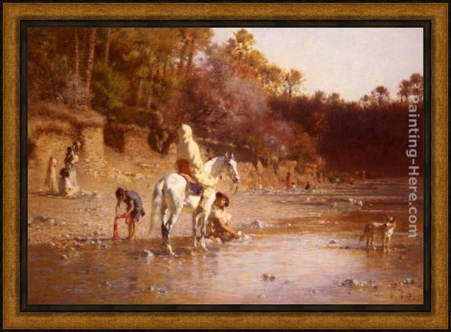 Framed Gustave Achille Guillaumet la riviere a el-katara painting