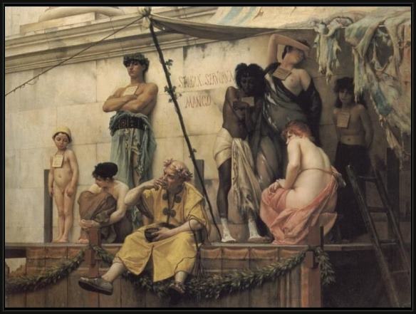 Framed Gustave Clarence Rodolphe Boulanger the slave market painting