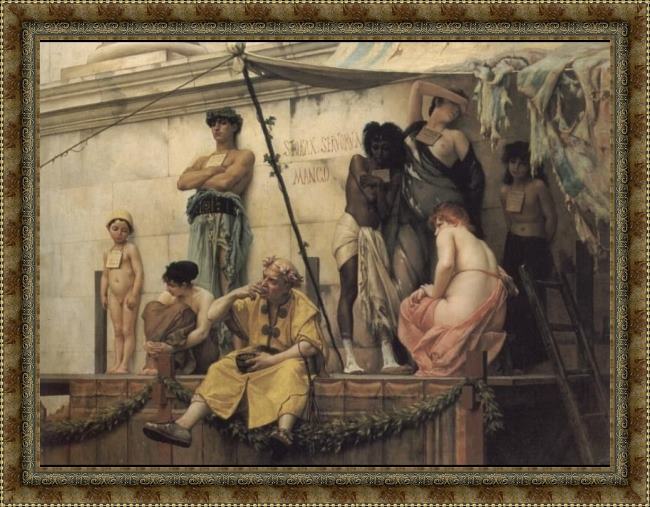 Framed Gustave Clarence Rodolphe Boulanger the slave market painting