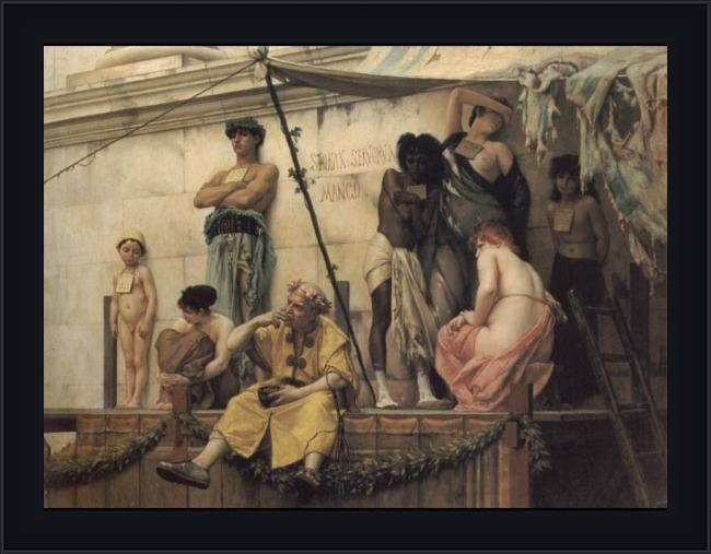 Framed Gustave Clarence Rodolphe Boulanger the slave market painting