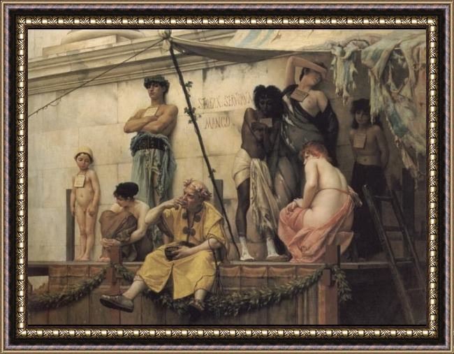 Framed Gustave Clarence Rodolphe Boulanger the slave market painting