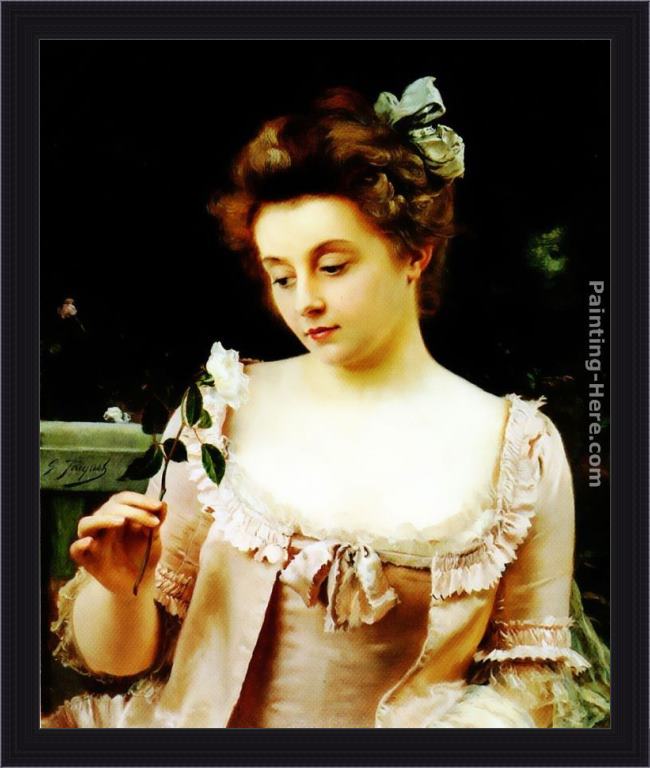 Framed Gustave Jean Jacquet a rare beauty painting