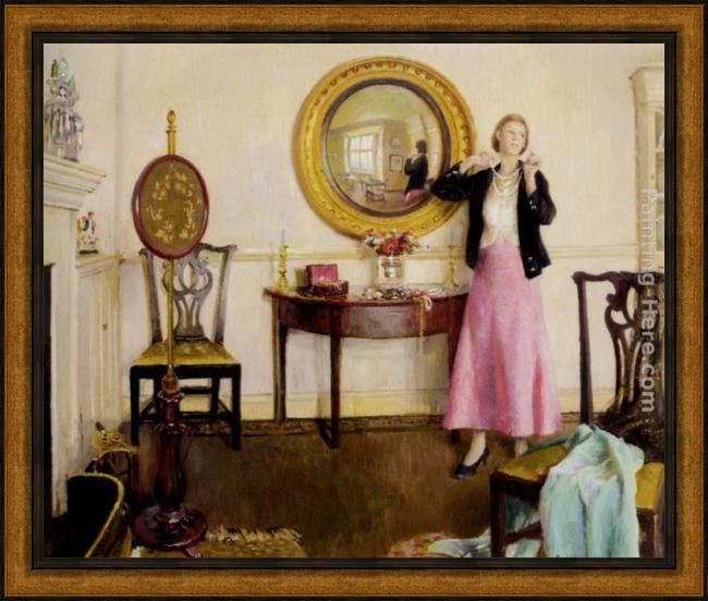 Framed Harold Harvey the favourite necklace painting