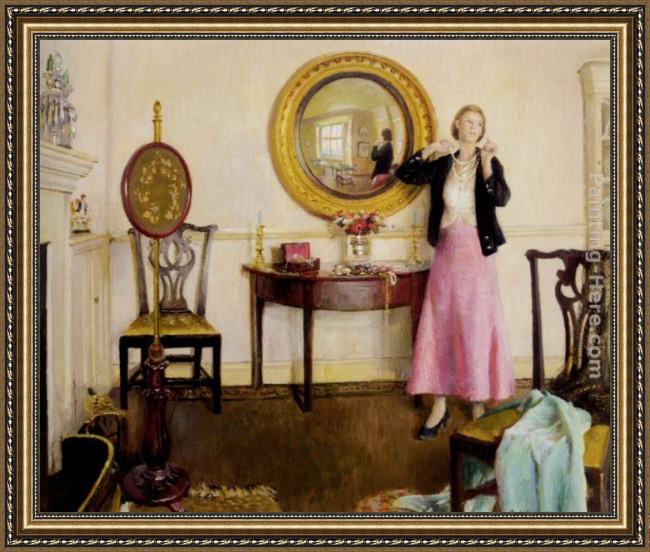 Framed Harold Harvey the favourite necklace painting