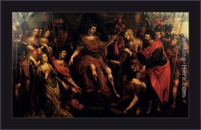 Framed Hendrick De Clerck the continence of scipio painting