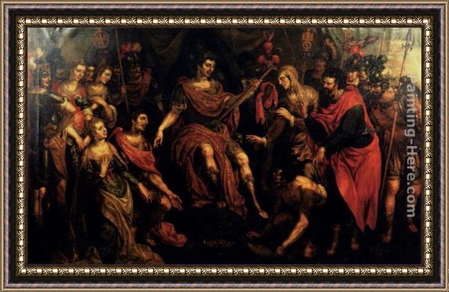 Framed Hendrick De Clerck the continence of scipio painting
