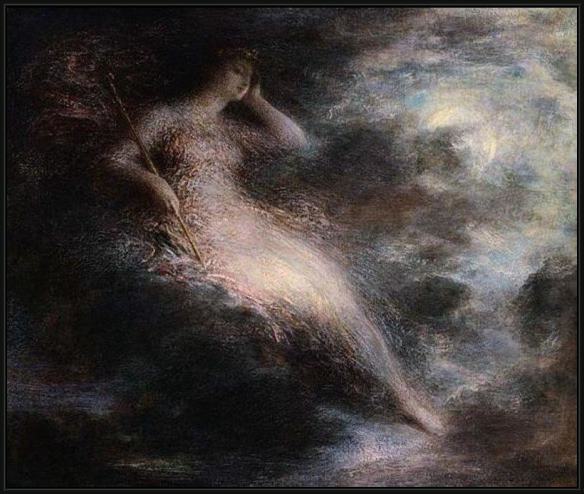 Framed Henri Fantin-Latour queen of the night painting