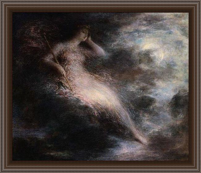 Framed Henri Fantin-Latour queen of the night painting