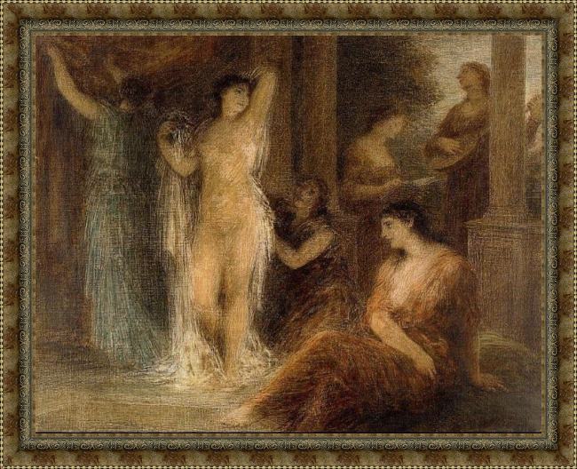 Framed Henri Fantin-Latour the bath painting