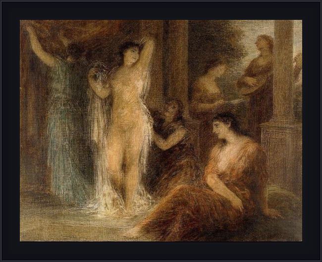 Framed Henri Fantin-Latour the bath painting