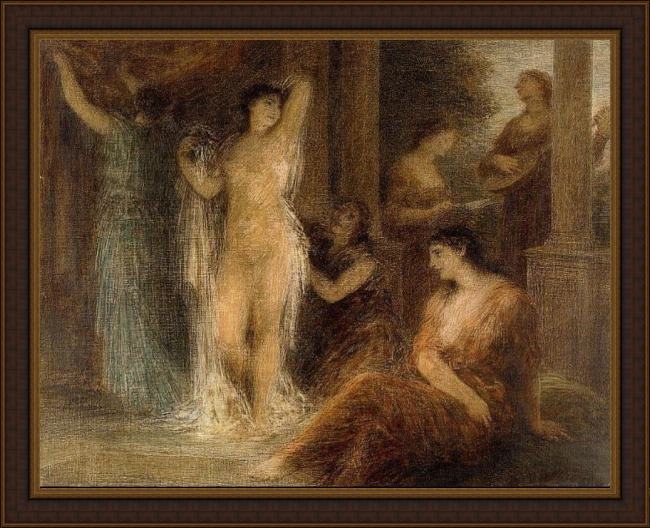 Framed Henri Fantin-Latour the bath painting