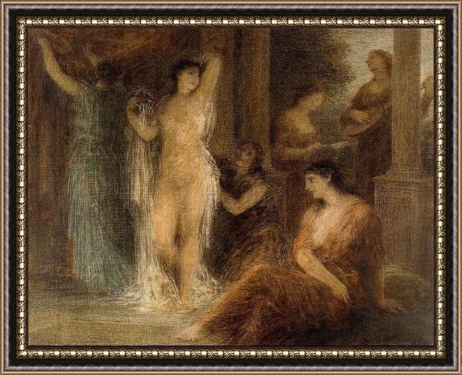 Framed Henri Fantin-Latour the bath painting