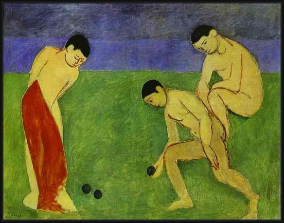 Framed Henri Matisse a game of bowls painting