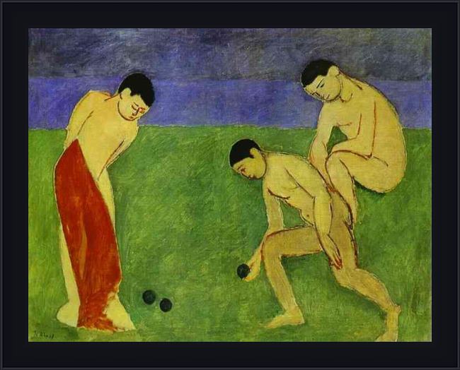 Framed Henri Matisse a game of bowls painting