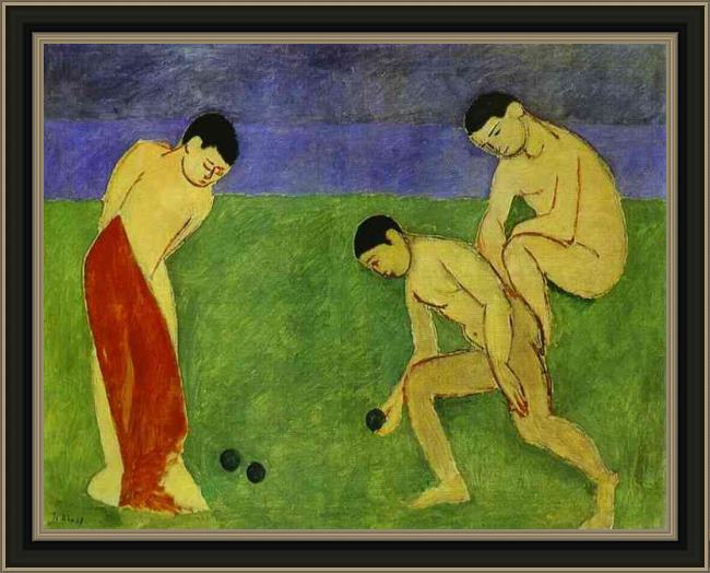 Framed Henri Matisse a game of bowls painting