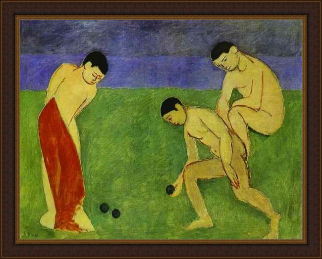 Framed Henri Matisse a game of bowls painting