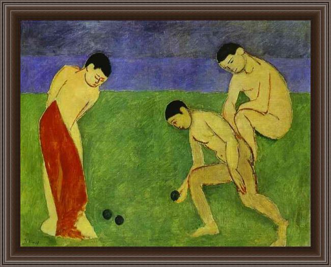 Framed Henri Matisse a game of bowls painting