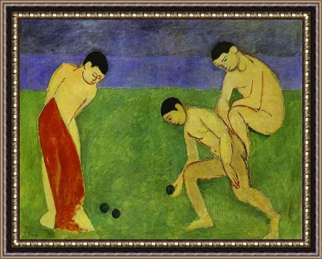 Framed Henri Matisse a game of bowls painting