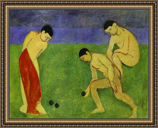 Framed Henri Matisse a game of bowls painting