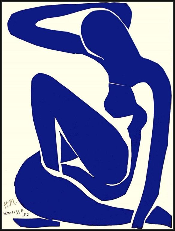 Framed Henri Matisse blue nude i 1952 painting