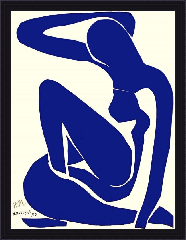 Framed Henri Matisse blue nude i 1952 painting