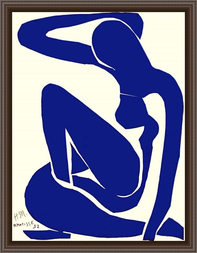 Framed Henri Matisse blue nude i 1952 painting