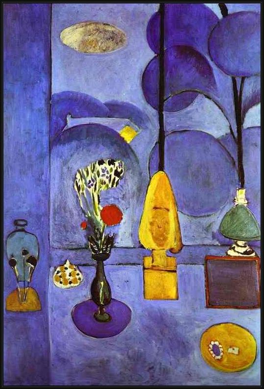 Framed Henri Matisse the blue window painting