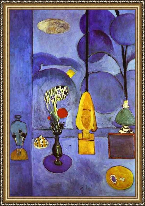 Framed Henri Matisse the blue window painting